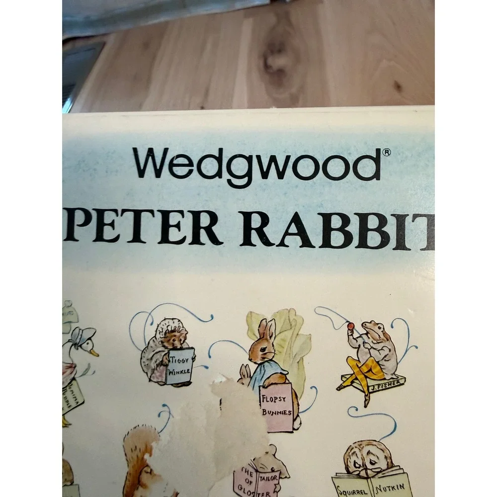 Wedgwood Peter Rabbit 2 Piece vintage Set White China Mug and Oatmeal Bowl Boxed